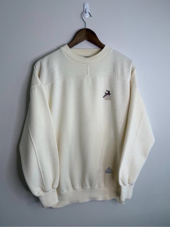 Antigua Other - Vintage Deer Ridge Embroidered Crewneck Sweatshirt Cream Fleece Lined | Large